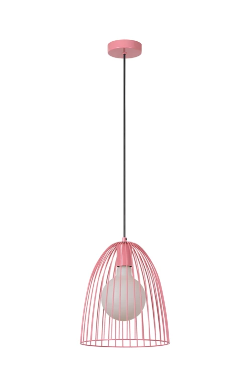 Lucide MACARONS - Pendant light - Ø 24,5 cm - 1xE27 - Pink - turned off